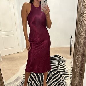 House of Harlow 1960 Rich Burgundy Midi Dress